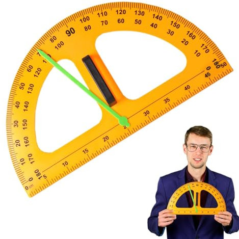 Anulely Gran transportador de ángulo para profesores, gran transportador para profesores, enseñanza de matemáticas, gran diseño digital de matemáticas, transportador de ángulos, herramienta de