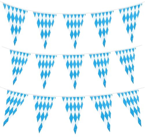 Ayizhiniu 3pcs Ghirlanda Decorativa per Oktoberfest, Ghirlanda Decorativa Bavarese, Oktoberfest Decorazione Bavarese Triangolari Ghirlanda di Bandierine, Adatto Decorazioni Feste
