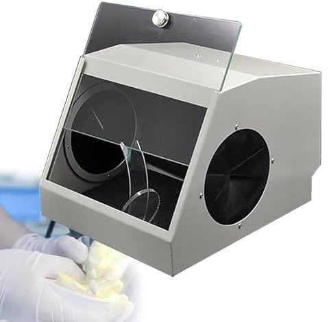 IMOSEI oiakus Dental Lab dammlåda, sandblästrande dammuppsamlare, med dubbel avgas- och filterenhet/5500k LED-ljuskälla, för smycken, jadesnideri
