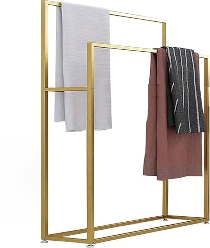 Kanduo Toallero de pie de Metal Toallero Independiente, Soporte de Toalla de Metal, Soporte de Toalla de 2 Niveles con 2 Barras for baño de Estudio, 75 * 20 * 110 cm toallero de baño
