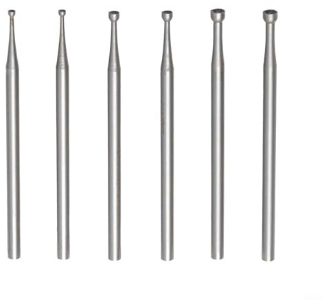 Lot de 6 fraises rondes pour bijoux et travaux manuels en bois avec finition en acier tungstène