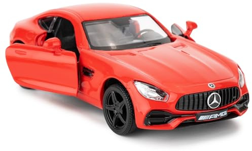 RMZ City 1/36 Scale AMG GTR Car Model, Zinc Alloy Die-Cast Pull Back Vehicles Kid Toys for Boy Girl Gift (Red)