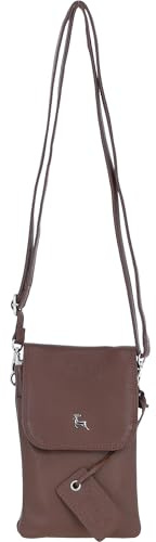 Ashwood Leather Smartphone Crossbody Bag, Mini Handbag for Women, Compact Genuine Leather Phone Bag with Multiple Compartments & Silver Hardware: York (Cognac)