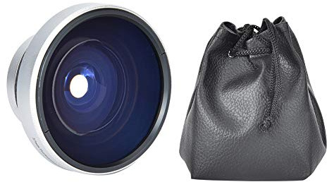 Super Fisheye Lens Camcorder Fisheye Lens, 37mm 0.25X Super Fish Eye Lens Additional Lens with a Storage Bag Suitable for 37mm Aperture Camera Lens, Silver