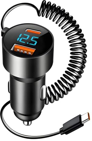 Caricabatteria da Auto Ricarica Rapida 100W, Carica Batteria per Auto, Adattatore Accendisigari con USB C PD e USB A QC3.0, Caricatore Macchina Ricarica Rapida Universale per Smartphone,Tablet, GPS