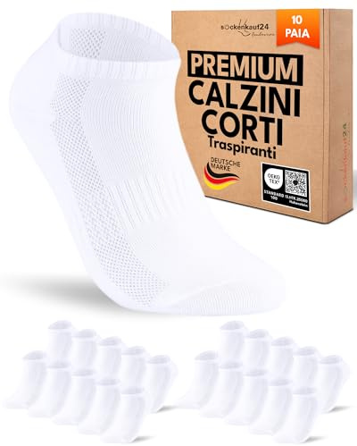 10 Paia Calzini Corti Donna Calze Corte Cotone Traspiranti Bianco 35-38