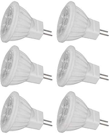 6 Uds MR11 Bombilla LED 4W GU4 Bombilla de Doble Pin Regulable 360lm Lámpara para Pasarela Jardín Paisaje áreas 220V (Luz calida)