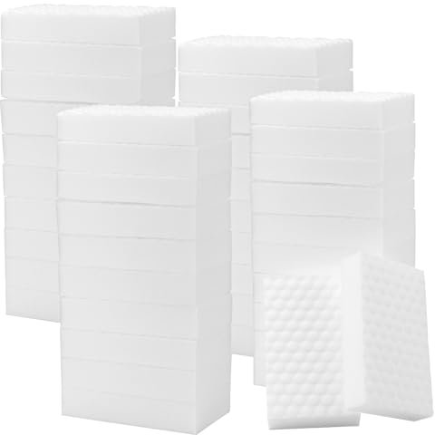 HEIYUET 40 Stück Schmutzradierer Schwamm, Radierschwamm Zauberschwamm Reinigungsschwamm, Magic Sponge Eraser Melamin Schwamm Wunderschwamm Weiß Putzschwamm für Haushalt, Küche, Wand