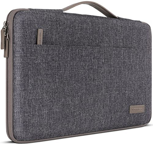 DOMISO 16 inch Laptop Sleeve Portable Canvas Notebook Carrying Bag Case Handbag for 16 Dell/HP Pavilion Envy/ThinkPad IdeaPad/ASUS Vivobook,Dark Grey