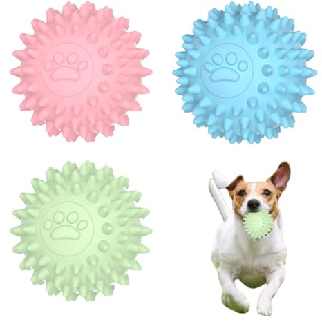 3 pezzi palla giocattolo per cani, dentizione interattiva resistente ai morsi palline cani indistruttibili, di piccola e grande taglia indistruttibili.