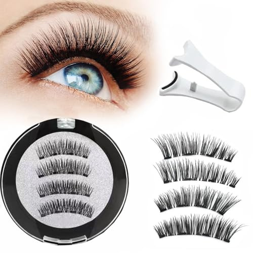 2 pares de pestañas magnéticas, pestañas magnéticas no pegajosas juego de pestañas falsas magnéticas sobrenaturales 3d, duraderas, sin cortar, reutilizables