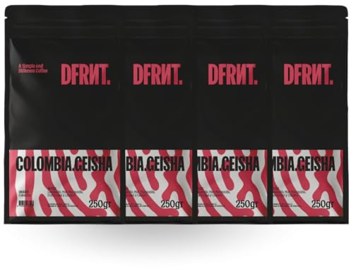 DFRNT. Colombia Geisha 1Kg - Ltd. Ed – Café de Especialidad en Grano (86.75 Puntos SCA) – Specialty Coffee 100% Arábica Colombia – Notas Limoncillo y Miel – Ideal Filtro – Tueste Reciente España