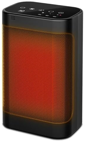 Naxup Radiateur soufflant PTC, 1500 W, en céramique, silencieux, avec oscillation à 70 °, protection contre la surchauffe et le basculement, minuterie 12 h, pour l'intérieur
