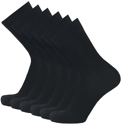 Loemy calcetines de trabajo hombre, calcetines hombre cortos, calcetines mujer senderismo y zapatos de seguridad, 6 pares IRGE Socks, Negro,Talla única