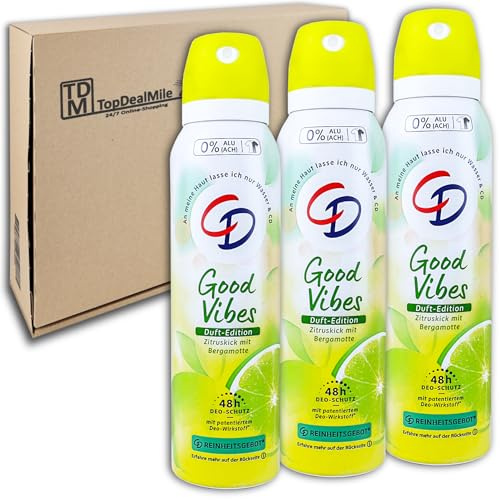 TopDealMile- Förvaringspaket för – CD 48h deodorantspray Good Vibes deodorant 3 x 150 ml