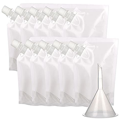 Symphonyw Trinkbeutel Set, 10 Stck (5x250ml & 5x500ml), Transparent, Kunststoff, Unbehandelt, Auslaufsicher & Wiederverwendbar, Ideal fr Wein, Camping, Reisen, Festivals, Partys