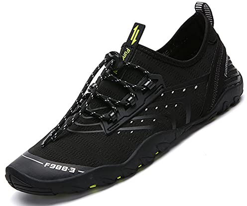 SAGUARO Water Shoes for Women Men Quick Drying Wet Beach Aqua Shoes for Swim Sea Surfing Diving Sailing Pool Darkblack 43 EU/9 UK