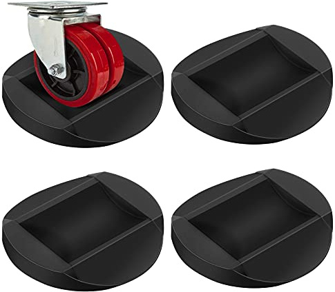 Furniture Stopper, 4 Pack 3x3 Wheel Stoppers Bed Stoppers Furniture Caster Cups - Premium Solid Rubber Caster Cups Fits to All Floors & Wheels of Sofas, Beds, Chairs, Prevents Scratches