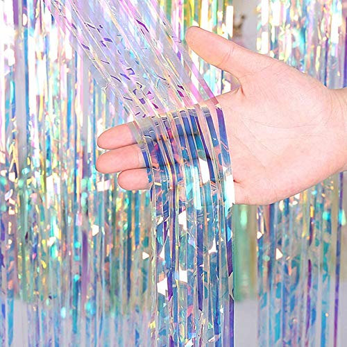 BHGT 1 Packung Metallisch Lametta Vorhang Hintergrund Funkeln Vorhang Dekoration für Taufe Geburtstagsfeier Hochzeitsfoto Hintergrund Weihnachten Party