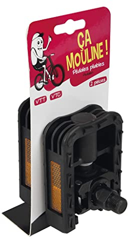 Raymond - Lot de 2 pédales Plastique rabattables Anti-dérapante VTT/VTC, Lot de 2 pédales vélo Adulte Rabattable en Plastique - Pas de vis Ø15mm - Compatible Tous vélos, NC