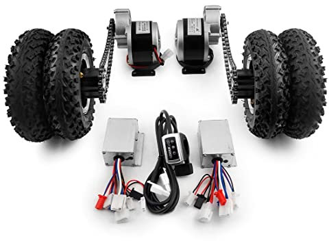 Kit di conversione per carriola con motore da 250 W, facile da trasportare, 181,4 kg, 20,3 cm, doppia ruota per carrello da spiaggia (24 V 250 W max 3 km/h)