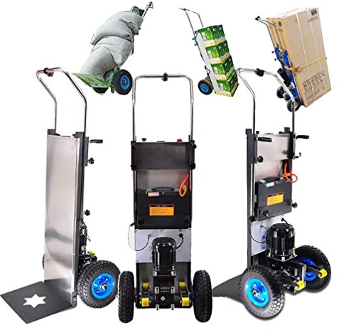 XINGma Elektrischer Sackkarren-Treppensteiger, Wartungsfreier/BüRstenloser Motor + Abnehmbarer Akku (48 V/36 Ah), TragfäHigkeit (400 Kg) + S-FöRmige Arme – Treppen Rauf Und Runter