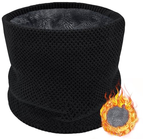ehsbuy Invierno Braga Cuello Hombre Termica Cuellos y Bufanda Tubular Revestimiento de Lana de Punto Grueso Bragas Cuello Scarf Mujer para Moto Bicicleta Deportivo