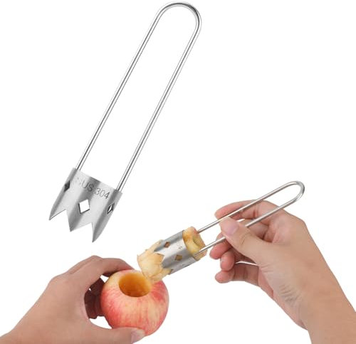 Universal Stainless Steel Fruit Core Remover, Apple Corer Pepper Seed Removal Tool Core Pit Remover Pitter Kitchen Gadget for Vegetables Fruit