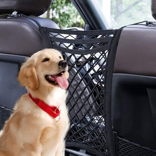 Ninnyi 3 Layer Mesh Dog Guards for Cars Barrier, Stretchable Front Seat Dogs Guard Divider