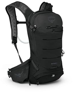Osprey Raptor 10L Men's Mountain Biking Backpack with Hydraulics Reservoir, Black, Black, One Size, Mountain Biking Backpack With Hydraulics Reservoir