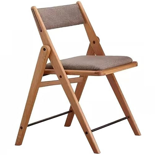 Silla plegable clásica japonesa con asiento acolchado y respaldo de roble, silla de visitante con capacidad de carga de 120 kg