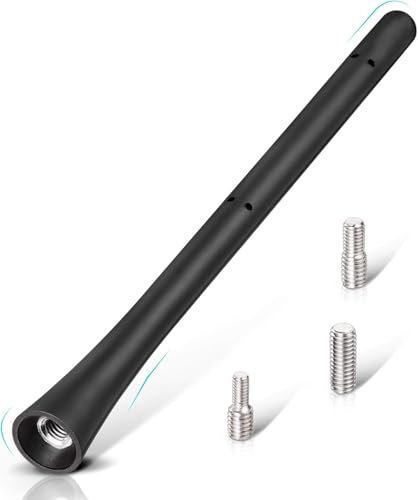 Universal Car Aerial Antenna, 17.5cm FM AM DAB Roof Radio Aerials Replacement Short Rod Rubber Car Mount Antenna Mast Vehicle Aerial Accessories for Truck SUV Saloon, with Screws in M4 M5 M6