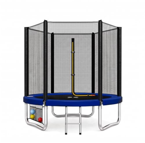 JUMMICO Trampoline extérieur Ø 183/228/305/366/427 cm, Trampoline de Jardin pour Enfants avec échelle et Poche latérale