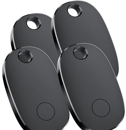 Air Traceur Tag Lot de 4, Bluetooth Tracker Fonctionne avec Apple Find My (iOS Uniquement), Batterie remplaçable, IP67 Étanchéité Localisateurs D’Objets pour Valises/Portefeuilles/Clés[weTag Pro]