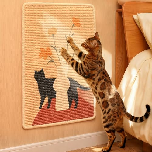 FUKUMARU Sisal Cat Scratching Mat, 60 x 40 cm Natural Sisal Scratch Mats