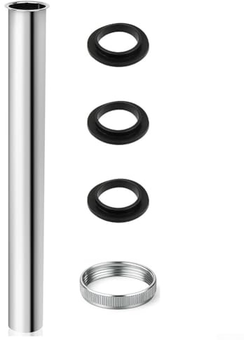 Yuanpgky Stainless Steel Immersion Pipe Siphon Extension for 1-1/4 Inch x 32 mm Standard Siphons with Union Nut and Sealing Rings for Bathroom and Kitchen Sinks