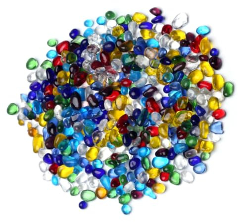 Zerodeko Grava de Vidrio Esmaltado de 500g para Embellecimiento de Acuarios y Jarrones, Piedras Vidriadas de 3-5mm Ideales para Manualidades y Adornos Decorativos