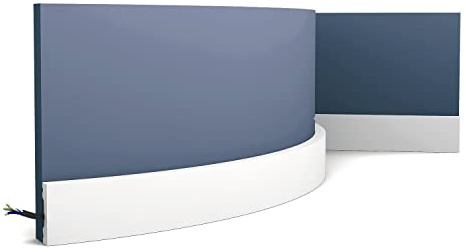Orac Flexible moulding SX162F SQUARE 200 cm x 1.0 cm x 4.0 cm Polyurethane flat stepped with cable recess pre-primed