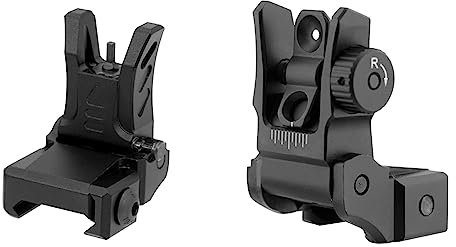 UTG MNT-755 Visier schwarz One Size & UTG Low Profile Flip-up Rear Sight with Dual Aiming Aperture MNT-955 Visier schwarz, one Size
