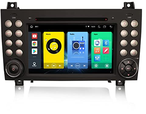8-Core Android 14 Car Stereo Sat Nav for Mercedes-Benz SLK Class R171 SLK200 SLK280 Carplay DSP Bluetooth A2DP DVB-T2 WiFi DAB+IPS 64GB ROM
