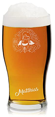 Maverton Bierglas mit Gravur - personalisierter Bierkrug - 570 ml - Geburtstagsgeschenk für Männer - Geschenkidee für Bierfreunde - personalisierte Geschenke Herren