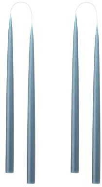 Kunstindustrien® Tapered Candles, Made in Denmark, 42 Colours Available, Dripless & Smokeless Dinner Candles, Candles Long Burning 15 Hours, Unscented Candle Gift Set, 4pcs. 2.2 x 35cm (Blue Grey)