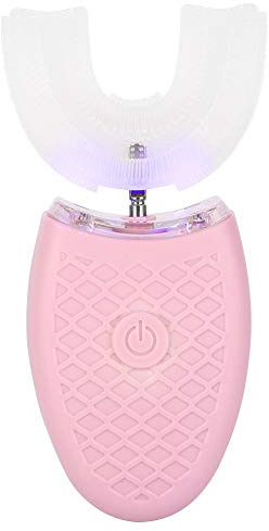 U-Shaped Adult Toothbrush, Electric, Automatic Cleaning, 360° Whitening, Waterproof (Pink)