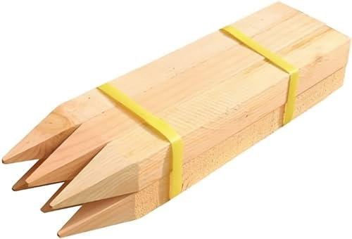 Wooden Garden Stakes 12'' (30 cm) Long Square Wooden Stakes, 20 Pack Pressure Treated Fence Pegs 2.5cm Thick Plant & Tree Support