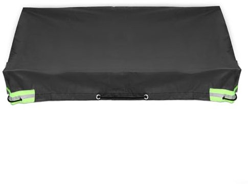 Telone impermeabile per rimorchio, 183 x 125 x 3 cm, resistente, con cinghie retrattili, per camper, copertura per rimorchio da viaggio (nero)
