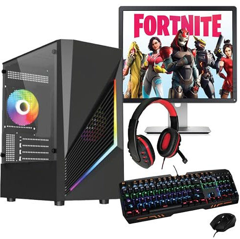BCC FAST i5 1030 GAMING PC COMPUTER Intel I5, GT 1030, 16GB RAM, 1TB Storage HDD With 256GB SSD, Windows 11, WiFi (19 Monitor Complete Bundle)