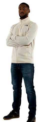 The North Face NF0A855XQLI1 Men’s 100 Glacier Full Zip - EU Maglia Lunga Uomo White Dune Taglia XS