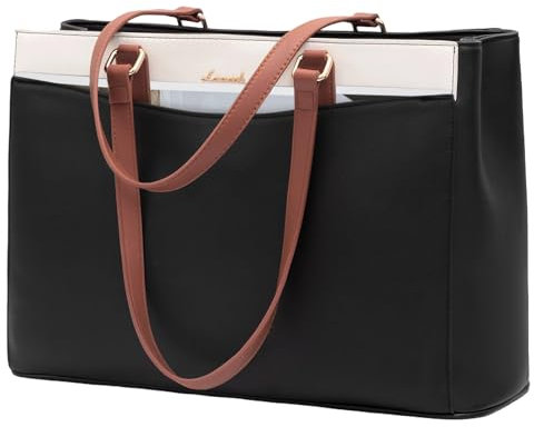 LOVEVOOK Laptoptasche Handtasche Damen 15,6 Zoll, Leicht Aktentasche Arbeitstasche Groß, Elegant Laptop Bag Business Shopper Tasche Lehrertasche Schultertasche Women für Uni Schule Büro
