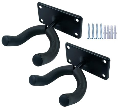 Väggfäste för akustisk gitarr, gitarrväggfäste | 2X violin trä gitarrkrok | Metallviolinstativ med 4 skruvar, 4 x Ukulele expansionsrör