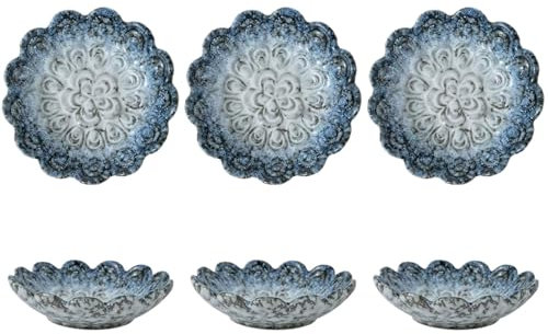 6 Stück Dipschalen Set,Keramik Kleine Schüsseln,Keramik Dip Schälchen Sind Langlebig,Dip Schalen Set Für Snackschalen,Snack Schalen,Sojasauce,Sushi,Antipasti,Schlüssel,Schmuck,Deko Schale(Weiß Blau)